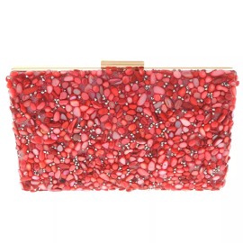 neXxtten Gold Tone Metal Frame Clutch Evening Bag With Rhinestone BZY199-FUS