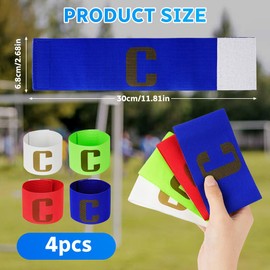 flintronic Captain's Bracelet, Rubber Elastic Bracelet, Player's Armband for Football and Rugby, Captains Bracelet, for Adults and Teenagers, Black, Pack of 4