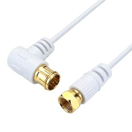 Horic Ultra Thin Antenna Cable, S-2.5C-FB Coaxial, 23.0 ft (7 m), 4K8K Broadcast (3224 MHz), BS/CS/Terrestrial Digital/CATV Compatible, White, L-Shaped Insert/Screw Connector HAT70-247LSWH