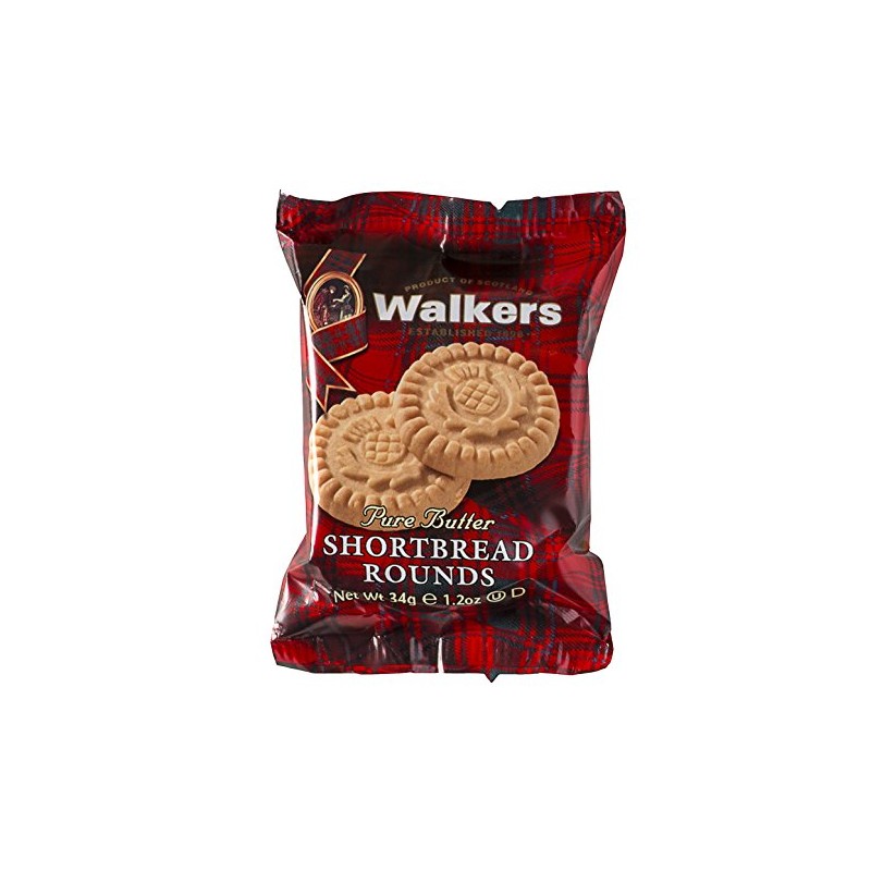 Walker's Shortbread Rounds 2 Count, Pure Butter Shortbread Cookies, 1.2