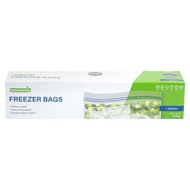 Restaurantware Bag Tek 1 Gallon Freezer Zip Bags 25 Disposable Zipper Pouch Bags - Double Zipper Greaseproof Clear Plastic Freezer Bags With Write-On-Label For Food Organization And Storage