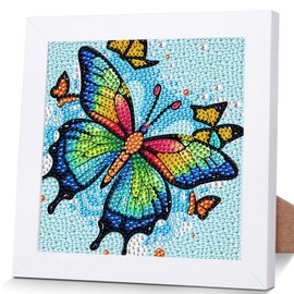 OSLEY Children's Diamond Painting Set, 5D DIY Cartoon Diamond Painting Pictures, 15 x 15 cm Canvas and with 18 x 18 cm Picture Frame for Children and Girls, Adults