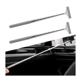 BELOMI Car Side Mirror Squeegee, 2PCS Retractable Vehicle Rearview Mirror Wiper for Rainy Foggy Weather, Mini Auto Windshield Cleaning Tool Accessories, Universal for SUV Sedan Truck (Gray)