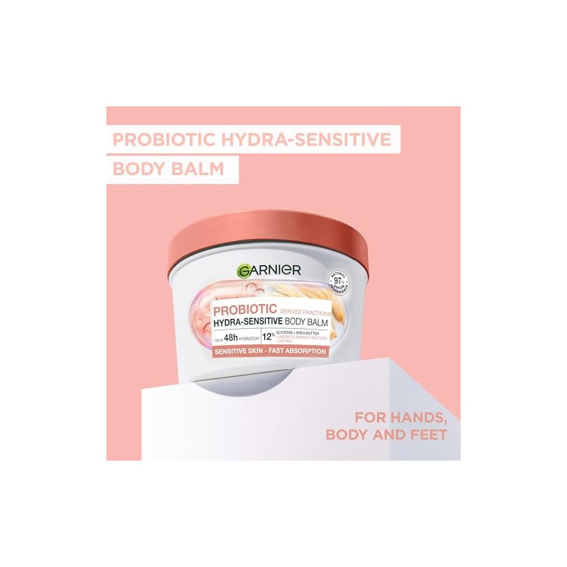 Garnier Body Balm, Probiotic Hydra-Sensitive Body Balm, For Sensitive Skin,