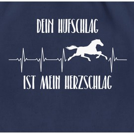 WM110 Gym Bag Backpack – Horses – Bags – Your Hufschlag ist mein Herzschlag – One Size – Navy Blue – Sports Bag Cotton Bag for Rider Riding Western Riding Gift Bag Horse Bags
