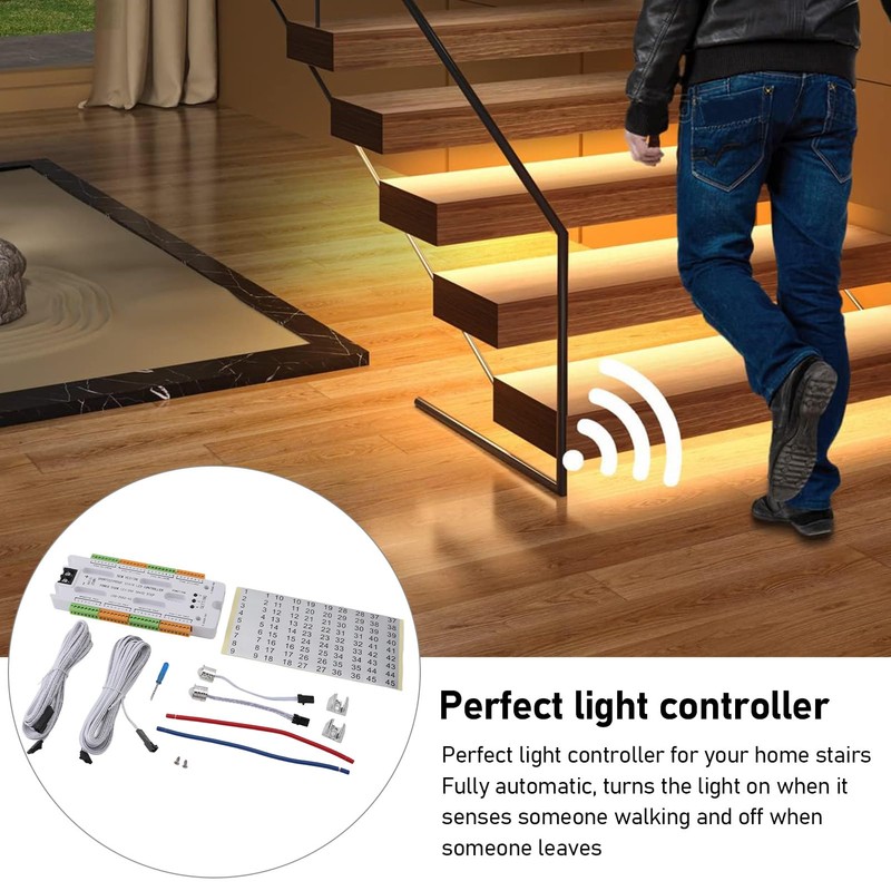 Yanmis Motion Sensor LED Stair Light Controller, Automatic Staircase Lighting
