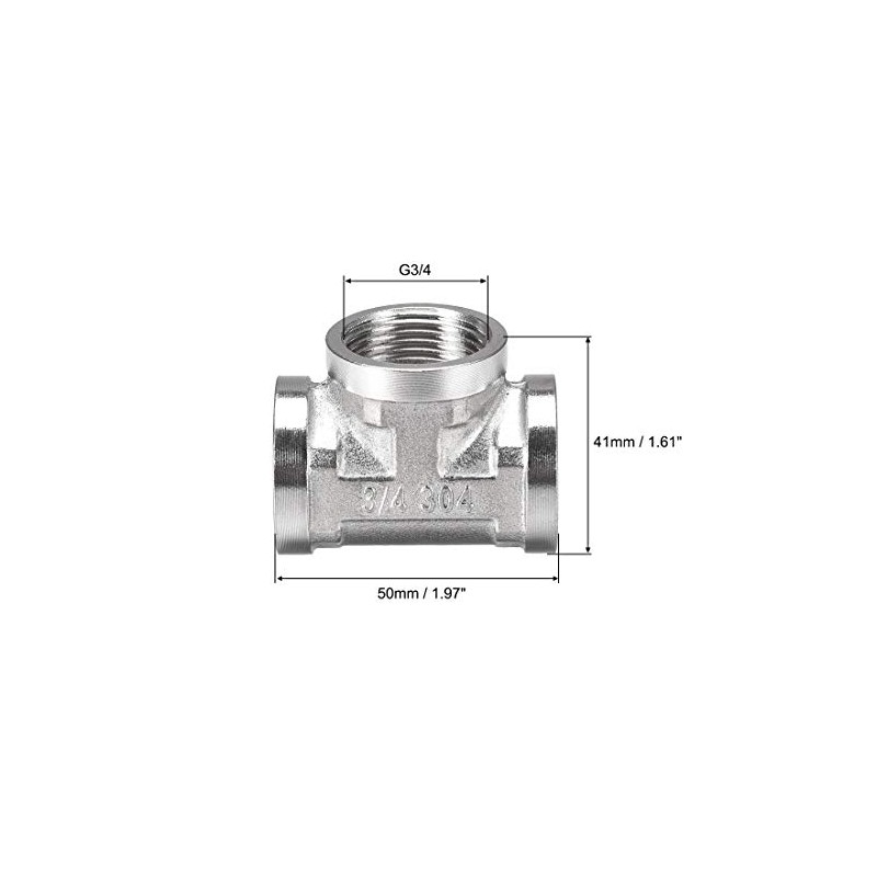 sourcing map Stainless Steel 304 Cast Pipe Fitting G3/4 Female