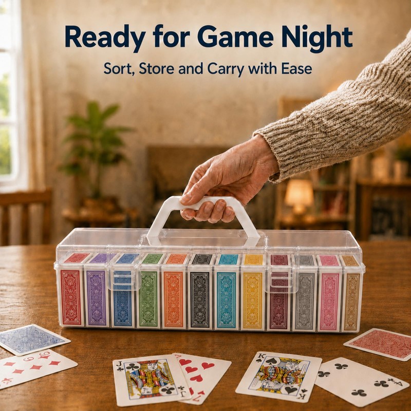 12 Pcs Playing Card Case with Large Box, Clear Trading