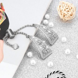 Compatible with FITVII H86,CanMixs P22,Withings Steel HR 40mm/ Steel HR Sport 62mm Band, Replacement Bling Metal Strap Stainless Steel Metal Jewelry Bangle Wrist Strap Bracelet Rhinestone (Silver)