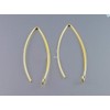 100pcs Hypoallergenic Long Ear Wire Earring Hooks 45mm Dangle Gold