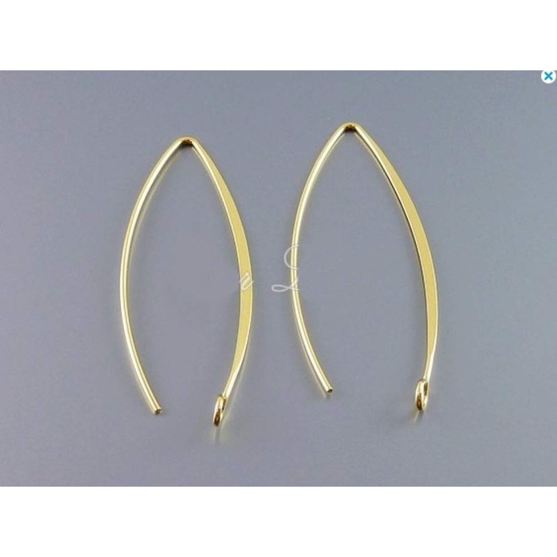 100pcs Hypoallergenic Long Ear Wire Earring Hooks 45mm Dangle Gold