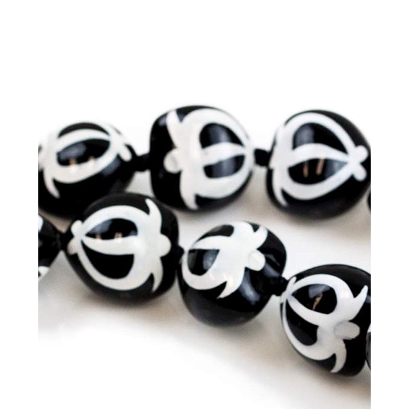 Aeiniwer Hawaiian Kukui Nut Lei Beads Necklaces with Hand Painted
