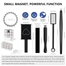 JFIYUOMCI 72Pcs Nail Magnet Tool Set, Cat Eye Gel Nail Polish Magnet Wand, Magnetic Nail Polish, Cat Eye Magnet for Nails, Cat Eye Magnets Tool Nail Design Tools Nail Art Accessories