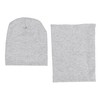 Alkato Unisex Beanie Hat and Scarf Set Plain, grey mixed,