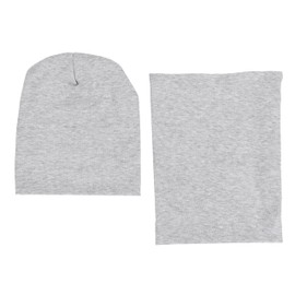 Alkato Unisex Beanie Hat and Scarf Set Plain, grey mixed, One size fits all