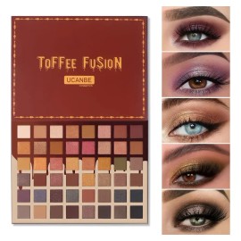 Paleta de Sombras UCANBE Toffee 48 Colores Marrón Mate Shimmer Satinado