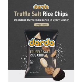 Darda Truffle Salt Rice Chips - Air-Popped Crispy Rice Chip Snacks with Tuffle Flavor, Low-Calorie Ksnack, Non-Fried, Zero Cholesterol, Light & Crunchy Snack Packs (4.23oz)