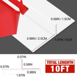 MYFAMIREA T-Shaped Door Draft Stopper 1.97IN x 10FT Silicone Weather Stripping Door Seal Strip Double-Sided Self Adhesive Seal Strip for Side of Door Frame, Window, Shower Glass, Gap, White