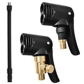 Tyre Inflator Valve Connection Tyre Inflator Hose Car Valve Lever Plug Air Chuck 2 in 1 Pneumatic Valve Connection Tyre Valve Tyre Inflation Hose Car Valve Adapter for Bicycle Motorcycle Car Truck