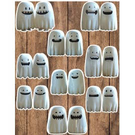 Handmade Cute Funny Ghost Friends Vinyl Stickers Set Notebook Laptop WaterBottle