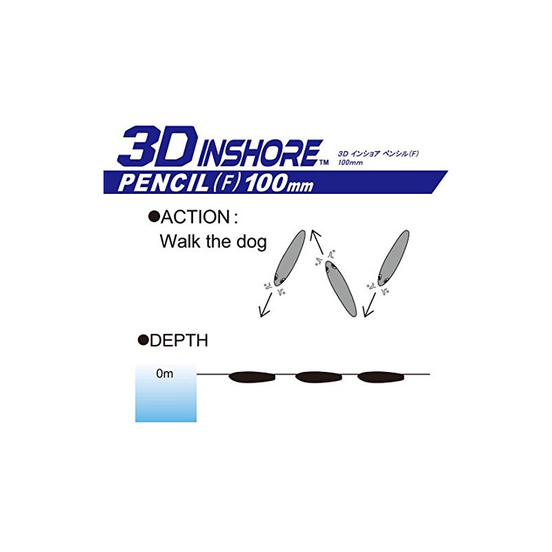 Yo-Zuri 3D Inshore Pencil (F) 100mm 4" Ayu Floating Lure