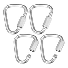 M METERXITY 4-Pack Quick Chain Link Connector, M8 5/16" 304 Stainless Steel Triangle Locking Repair Chain Links for Swing/Camping/Hiking/Backpack, Twist Key Ring Screw Chain Link [Silver]