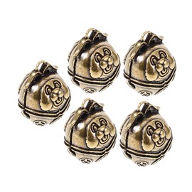 BUGUUYO 5pcs Retro Hanging Brass Bells for Dog Collars Bell Charms Vintage Pet Accessories for DIY Crafts and Lively Cat and Dog Decoration