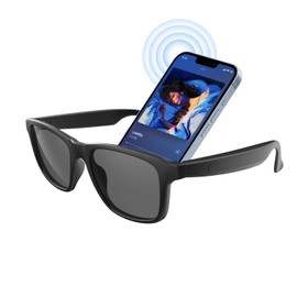 GenXenon Smart Glasses for Men & Women, UV400 Polarised Lenses, Intelligent Touch&Voice Assistant, Open-Ear Speaker, Compatible with iOS/Android, Bluetooth Audio Sunglasses for Driving/Travel/Cycling