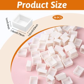 50 Pcs Watercolor Half Pans Plastic Watercolor Pan White Plastic Empty Watercolor Paint Pans Empty Watercolor Palette Paint Case Empty Half Pan for Watercolor Acrylics Palette