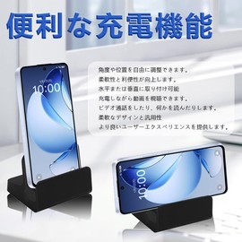 OPPO Reno13A / Reno11 A / A79 5G Desktop Charging Stand RUIXH Charging Stand [OPPO] Type-C Charger Desktop Support Stable Anti-Slip Cradle Dock Desktop Holder (Black)