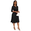 CLOCOR Midi Dresses for Women Casual Wrap Flared Pleated Dress