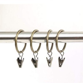A- LIFE 18 Pcs Curtain Rings Liner Curtain Clips Extra Large 35mm Inner Diameter Curtain Hooks Rings Sliding Rings Antique Bronze Color for Cafe Curtains and More