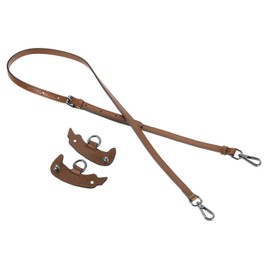 sourcing map Genuine Leather Bag Strap Replacement Adjustable Crossbody Bag Straps, 37.4-45.3 Inch Purse Strap for Shoulder Bag Handbag Purse, Light Brown, Black Buckle, 1 Set