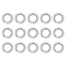 sourcing map M10 10Pcs Internal Tooth Washers, 304 Stainless Steel Tooth Locking Ring Washers Quick Speed Star Nut Locking Fastener, Silver
