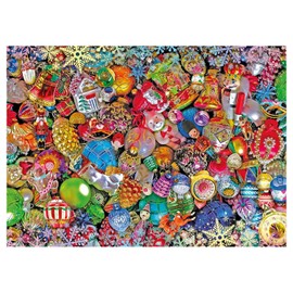 Clementoni - 39585 - Christmas Collection Santa - Jolly, Puzzle Imposible - Puzzle de 1000 Piezas, Rompecabezas de Navidad para Adultos, Juego de Habilidad para Toda la Familia