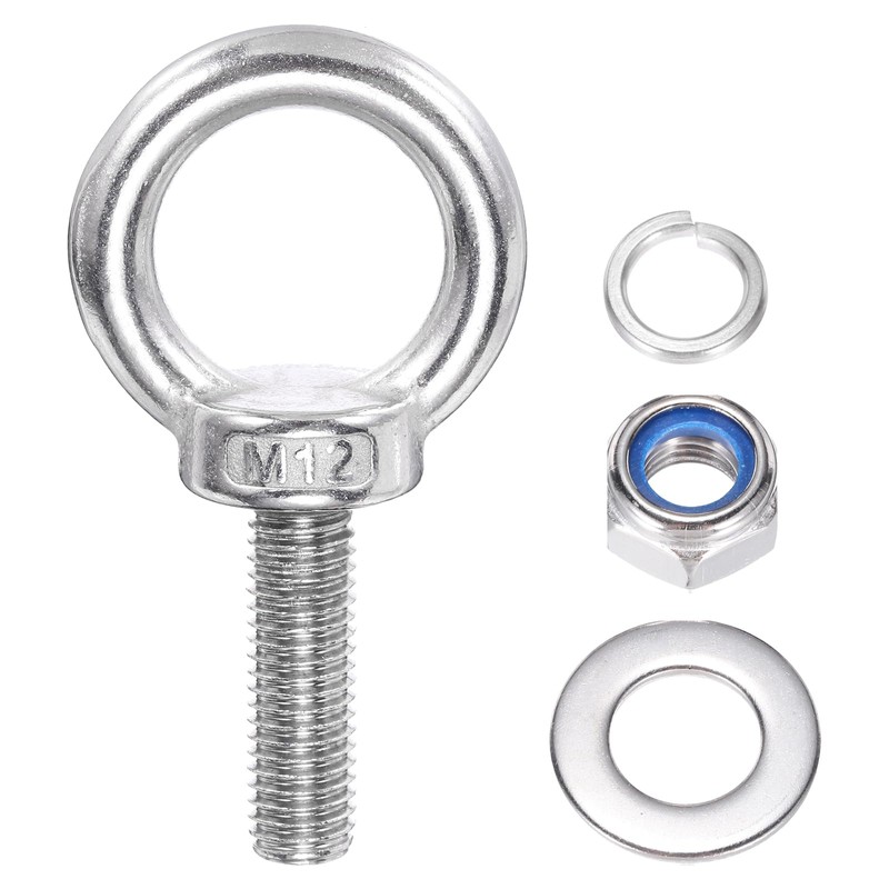 PATIKIL M12 x 50mm Lifting Shoulder Eye Bolt, 2Pcs 304