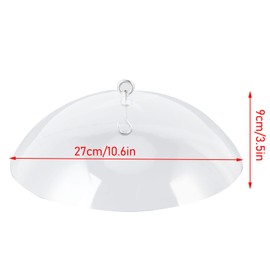 Bird Feeders Cover Prevent Squirrel Clear Dome for Hanging Bird Feeders Acrylic, Large Diameter with Hook, Transparent and Sturdy