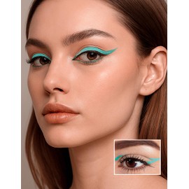 Jutqut Matte Gel Eyeliner, Wasserfest und Wischfest Eyeliner Stift, Langanhaltend Vegan Lidstrich Stift für Schnelltrocknung, Hohe Farbwiedergabe Eye Liner, Grüner Eyelinerstift #06