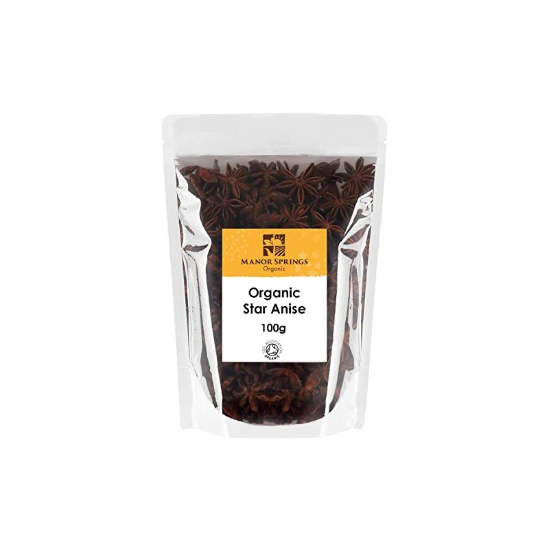 Organic Star Anise Whole 100g by Manor Springs Organic