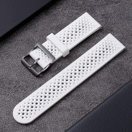Lamshaw Compatible for HIRREO Smart Watch Bands, 22mm Silicone band with Metal Buckle Compatible for LIGE, HIRREO FV12, FV14, FV15, EF7, BW0290A-1.39" Smartwatches (White, 22mm size band)