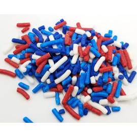 NCS Buffalo or Tennessee Football Dark Blue, Blue, Red, and White Jimmies Edible Sprinkles - 8 ounces - Great for Cupcakes, Cookies, Cakes, Cakes Pops