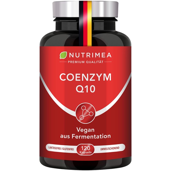 Premium Coenzyme Q10 High Dose | 120 Vegan Capsules for 2 Month Treatment | 200 mg Daily Dose Natural Q10 Vegetable Fermentation Ubiquinone Instead of Ubiquinol
