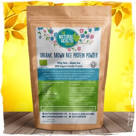 Organic Brown Rice Protein Powder by The Natural Health Market Vegan Protein Source 80% Protein by Weight (800g)