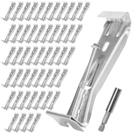 5 Inch Roofing Gutter Hangers, Quick Screw Hidden Gutter Support Brackets for Repairing Sagging 5 Inch K-Type Aluminum Gutters, Gutter Clips Comes with 1/4”Hex Drill Bit, 50 Pack
