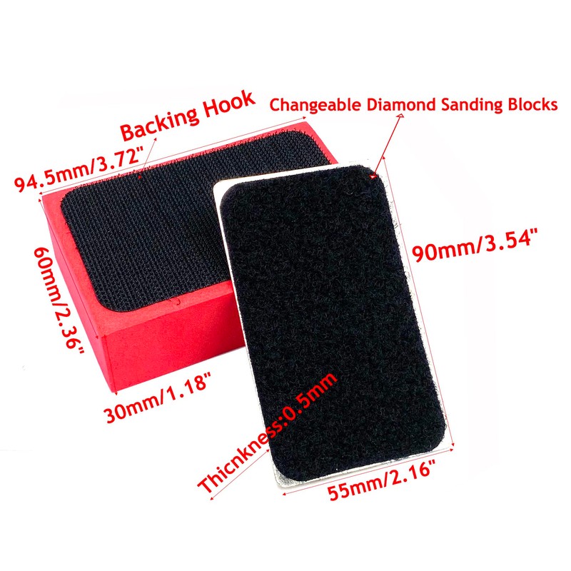 3 in1 Diamond Sanding Pads,1Pcs Sponge Block Foam Backing Hook