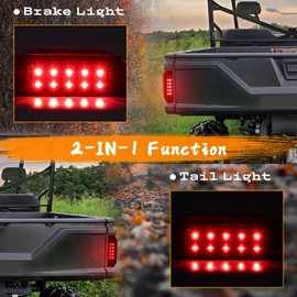 MotoParAcc Smoked UTV Brake Tail Lights LED Taillights Compatible with Polaris Ranger 900 1000 XP Diesel 570 Full Size Pro XD 4000G 4000D Brutus General 2412774 2411866