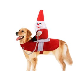 IOICYBF-Disfraz de Perro de Halloween, Linda Ropa de Cosplay para Perro, Atuendo navideño de Halloween para Mascota, Peluca Divertida para muñeca, Perro Carlino, Paseos a Caballo navideños M