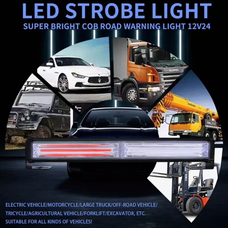 PUNKZZ Barra Torreta Estrobo Codigo Leds Cob Policia 47 PuLG