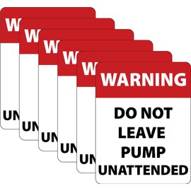 (6) WARNING DO NOT LEAVE PUMP UNATTENDED Fuel Gasoline Diesel Pump station 4x5
