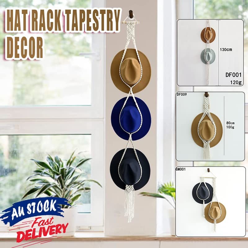 AIMALL Hat Hanger Western Hat Holder Hand-Woven Crochet Macrame Hat